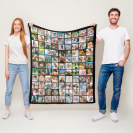 フォトコラージュ99正方形イメージ フリースブランケット