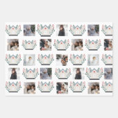 フォトコラージュ、クリスマスポインセチアとデコール ラッピングペーパーシート (正面2)