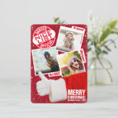 フォトコラージュ |サンタおもしろいクリスマスのサンタ シーズンカード (スタンド正面)