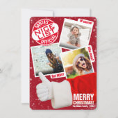 フォトコラージュ |サンタおもしろいクリスマスのサンタ シーズンカード (正面)