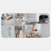 フォトコラージュ シルバーグリッター ボケ 名前入り Case-Mate iPhoneケース (裏面(横))