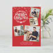 フォトコラージュ スノーフレーク クリスマスカード4枚 シーズンカード (スタンド正面)