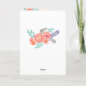 フォトコラージュ「ハッピーバースデー」ピンクサンゴバラ カード (裏面)