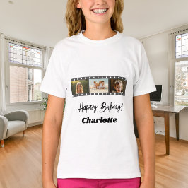 フォトコラージュ フィルム 名前 誕生日 少女 Tシャツ