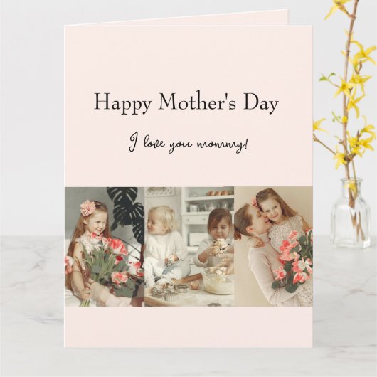 フォトコラージュ&メッセージ - オーダーメイドギフト カード (黄色い花)