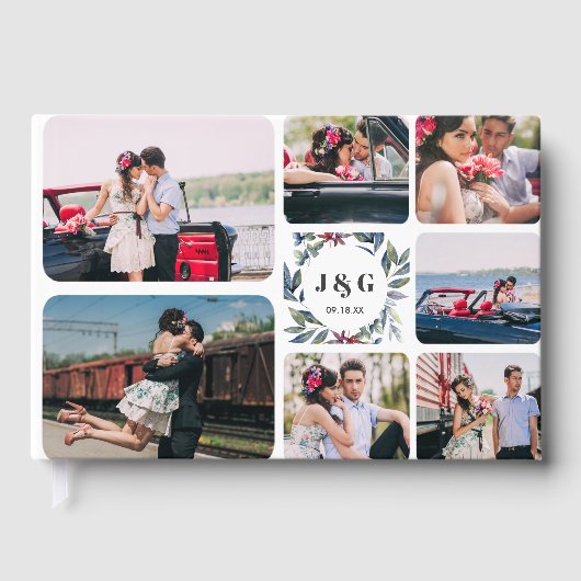 フォトコラージュ&モノグラム |の結婚ゲストブック ゲストブック (正面)