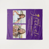 フォトコラージュ 卒業式 背景 紫 タペストリー (正面(横))