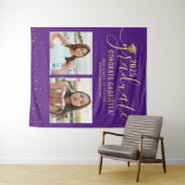 フォトコラージュ 卒業式 背景 紫 タペストリー (インサイチュ(横))