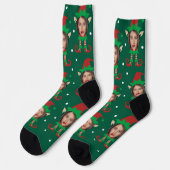 フォトコラージュ 変顔 クリスマスエルフ ソックス (左)