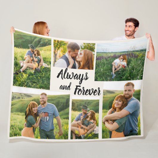 フォトコラージュ 婚約 新婚 永遠の愛 フリースブランケット (インサイチュ)