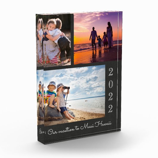 フォトコラージュ |家族の休暇の記念碑 フォトブロック (左)