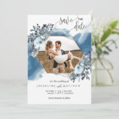 フォトコラージュ、幾何学的な青い水色 セーブザデート (スタンド正面)