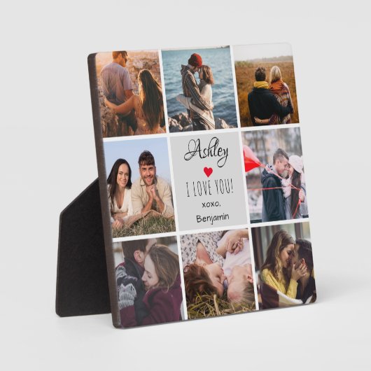 フォトコラージュ「愛してるよ」バレンタインデー フォトプラーク (正面)