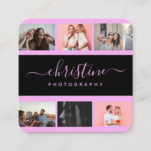 フォトコラージュ&書道モノグラム写真家  スクエア名刺 (正面)