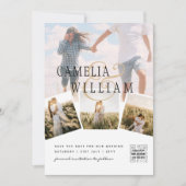 フォトコラージュ 白いプリントまたはデジタル ウェディング インビ 招待状 (正面)