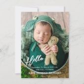 フォトコラージュ 赤ちゃん 新生児 誕生のお知らせ 招待状 (正面)