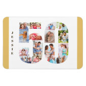 フォトコラージュ(電話番号50 - 50誕生日ニュートラル) マグネット (横)