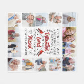 フォトコラージュ（鳥）ショウジョウコウカンチョウメモリアル引用文 フリースブランケット (正面(横))