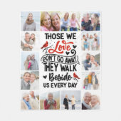 フォトコラージュ（鳥）ショウジョウコウカンチョウメモリアル引用文 フリースブランケット (正面)