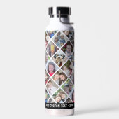 フォトコラージュ – 12枚の写真ダイヤモンドオーバーパターン ウォーターボトル (左面)