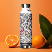 フォトコラージュ – 12枚の写真ダイヤモンドオーバーパターン ウォーターボトル