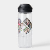 フォトコラージュ – 13枚の写真ダイヤモンドオーバーパターン ウォーターボトル (背面)