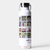 フォトコラージュ – 28枚の写真をパターングリッド全体に表示 ウォーターボトル (正面)