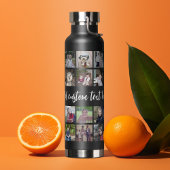 フォトコラージュ – 28枚の写真をパターングリッド全体に表示 ウォーターボトル