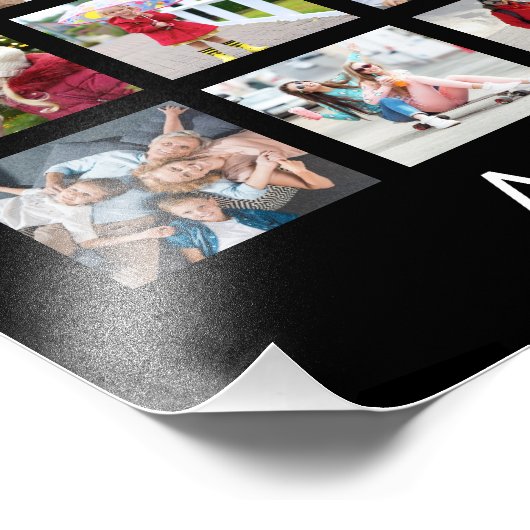 フォトコラージュ 45枚の写真 個人用 ブラック フォトプリント (角)