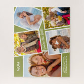 フォトコラージュ – 5写真グリーンパーソナライズされたママ ジグソーパズル (縦)