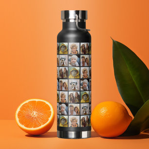 フォトコラージュ – 6枚の写真をパターングリッド全体 ウォーターボトル