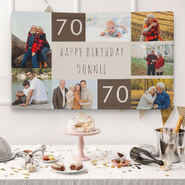 フォトコラージュ 7枚 70歳の誕生日 横断幕