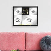 フォトコラージュ、FAMILYタイトルの金ゴールド(編集色) キャンバスプリント (インサイチュ (リビング))