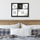 フォトコラージュ、FAMILYタイトルの金ゴールド(編集色) キャンバスプリント (インサイチュ (寝室))