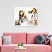 フォトコラージュ – Loving Life with You - Gray Marble キャンバスプリント (インサイチュ (リビング))