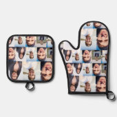 フォトコラージュAに顔を置く 鍋つかみ&鍋敷きセット (正面)