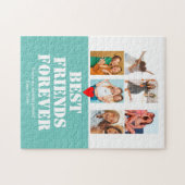 フォトコラージュBFF誕生日ギフトカスタムティール（緑がかった色） ジグソーパズル (横)