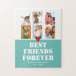 フォトコラージュBFF誕生日ギフトカスタムティール（緑がかった色） ジグソーパズル<br><div class="desc">フォトコラージュBFF誕生日ギフトカスタムティール（緑がかった色）</div>