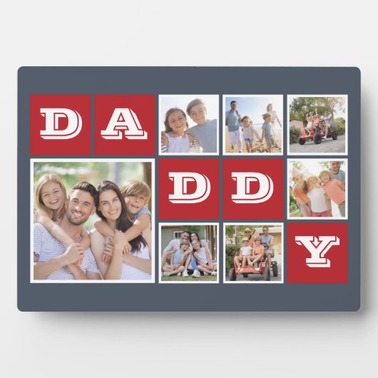 フォトコラージュDADDYをブロック |赤い青 フォトプラーク (正面)