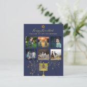 フォトコラージュHanukkahはがきスパークモダンラー シーズンポストカード (スタンド正面)