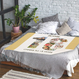 フォトコラージュinナンバー18ニュートラル18誕生日 シェルパブランケット