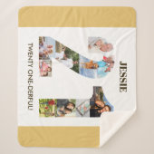 フォトコラージュinナンバー21ニュートラル21歳の誕生日 シェルパブランケット (正面)