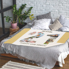 フォトコラージュinナンバー21ニュートラル21歳の誕生日 シェルパブランケット