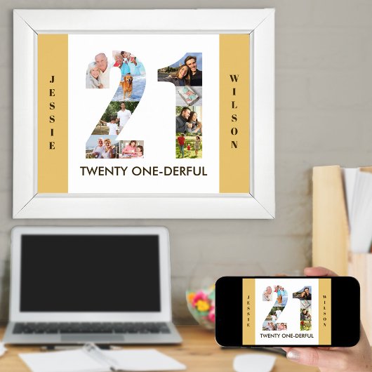 フォトコラージュinナンバー21ニュートラル21歳の誕生日 ポスター
