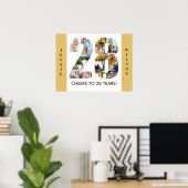 フォトコラージュinナンバー28ニュートラル28誕生日 ポスター (ホームオフィス)