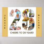 フォトコラージュinナンバー28ニュートラル28誕生日 ポスター (正面)