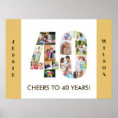 フォトコラージュin番号40ニュートラル40th誕生日 ポスター (正面)