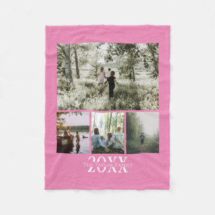 フォトコラージュInstagramの名前と年パーソナライズされた フリースブランケット