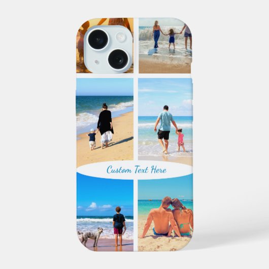 フォトコラージュiPhoneケースとカスタム文字 iPhone 15ケース (裏面)