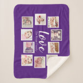 フォトコラージュLOVEをテーマユニークパーソナライズされた シェルパブランケット (正面)